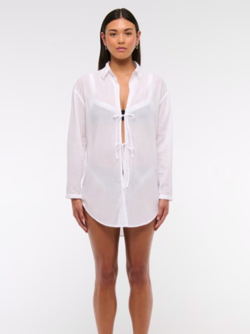 Abercrombie & Fitch Tie-Front Shirt Dress Coverup. 